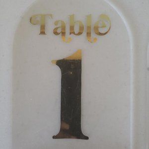 Frosted Gold Acrylic Table Numbers Perfect For Weddings & Party 1-12  #3 Missing